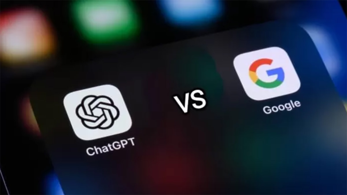 Ilustrasi persaingan antara Google dan OpenAi.