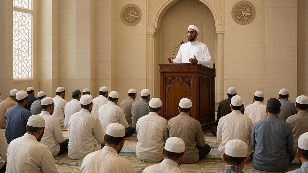 ILUSTRASI suasana khutbah Jumat.