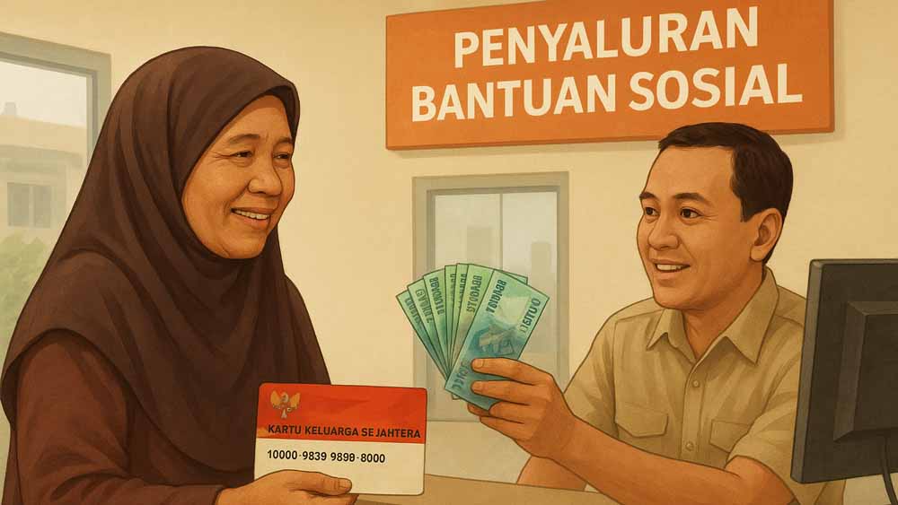 ILUSTRASI pencairan bantuan sosial bagi KPM pemilik KKS baru.