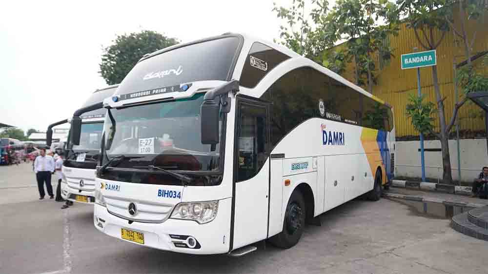 ILUSTRASI bus DAMRI trans Jawa. DAMRI saat ini tengah membuka lowongan pekerjaan.