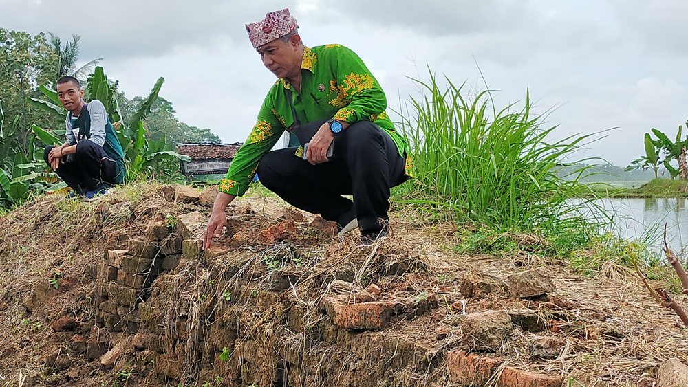 DITELITI: Tim Ahli Cagar Budaya (TACB) Banyuwangi melakukan observasi di sekitar persawahan di Desa Macan Putih beberap waktu lalu.
