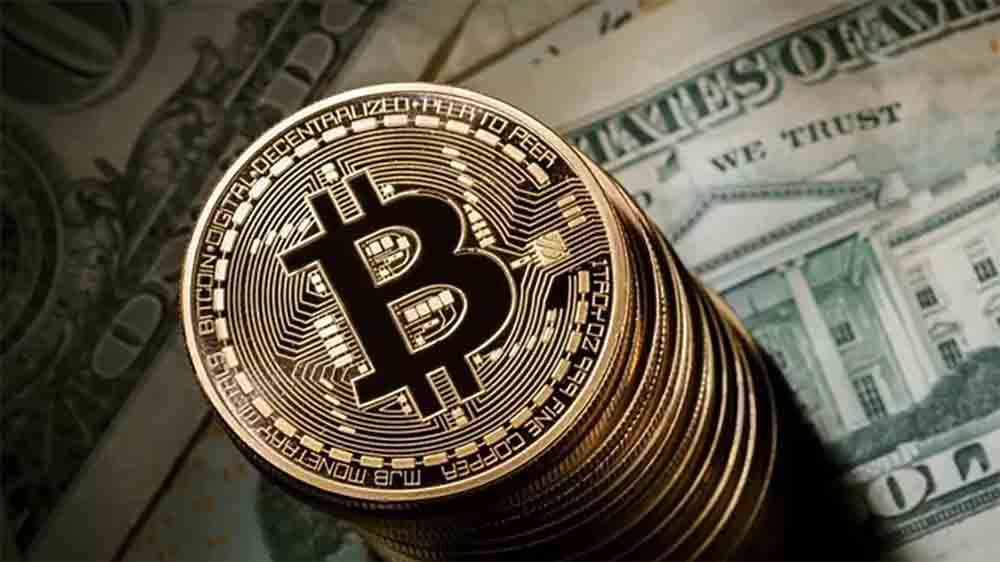 ILUSTRASI bitcoin, salah satu mata uang kripto.