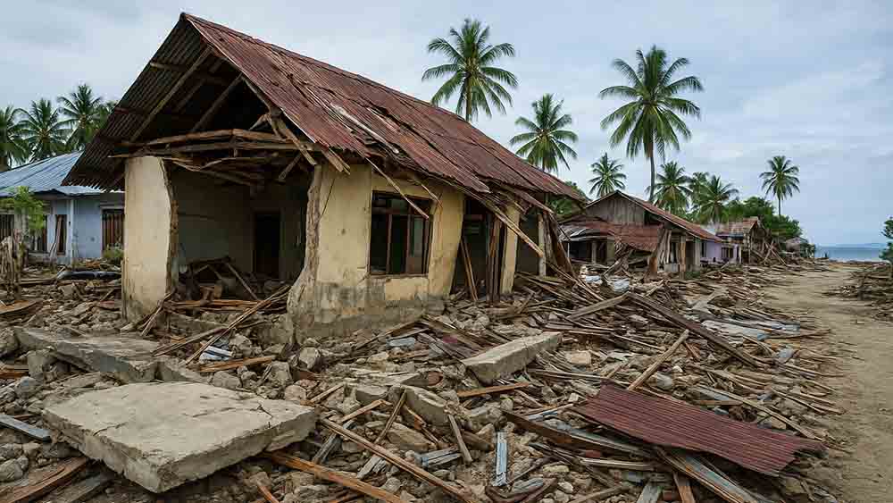 ILUSTRASI dampak gempa.
