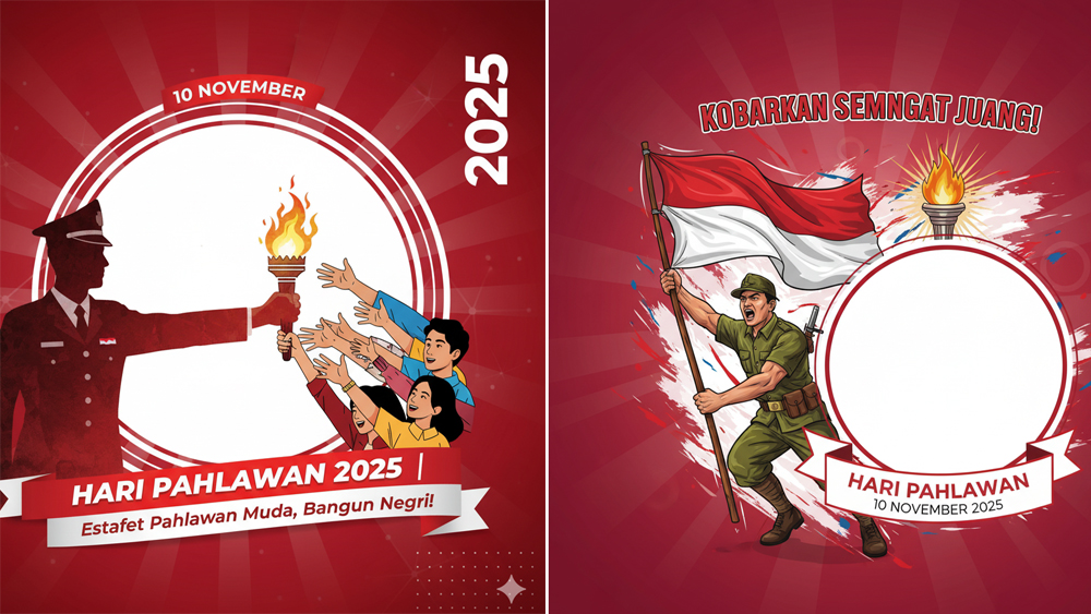 ILUSTRASI twibbon Hari Pahlawan 10 November 2025.