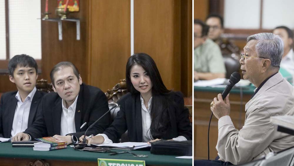 Guru Besar Fakultas Hukum UGM Prof Dr Nindyo Pramono (kanan), dihadirkan sebagai ahli oleh pihak PT Jawa Pos.