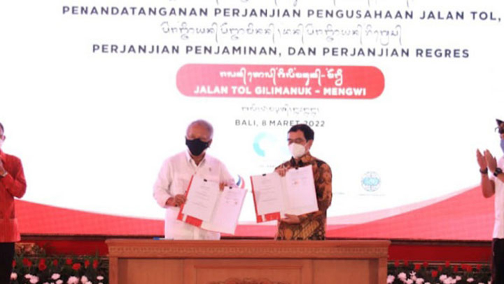 Penandatanganan Perjanjian Pengusahaan Jalan Tol Gilimanuk Mengwi pada tanggal 23 Februari 2022 silam.