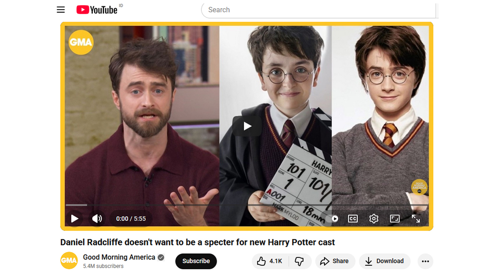 Daniel Radcliffe dan Dominic McLaughlin, pemeran baru Harry Potter.