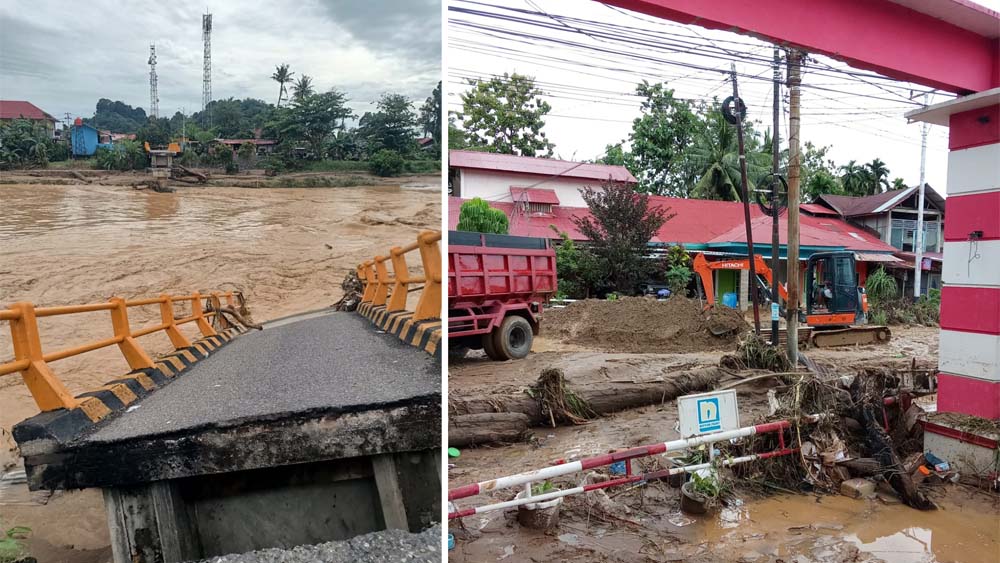 Jembatan putus hingga banjir dan tanah longsor menerpa Pulau Sumatera.