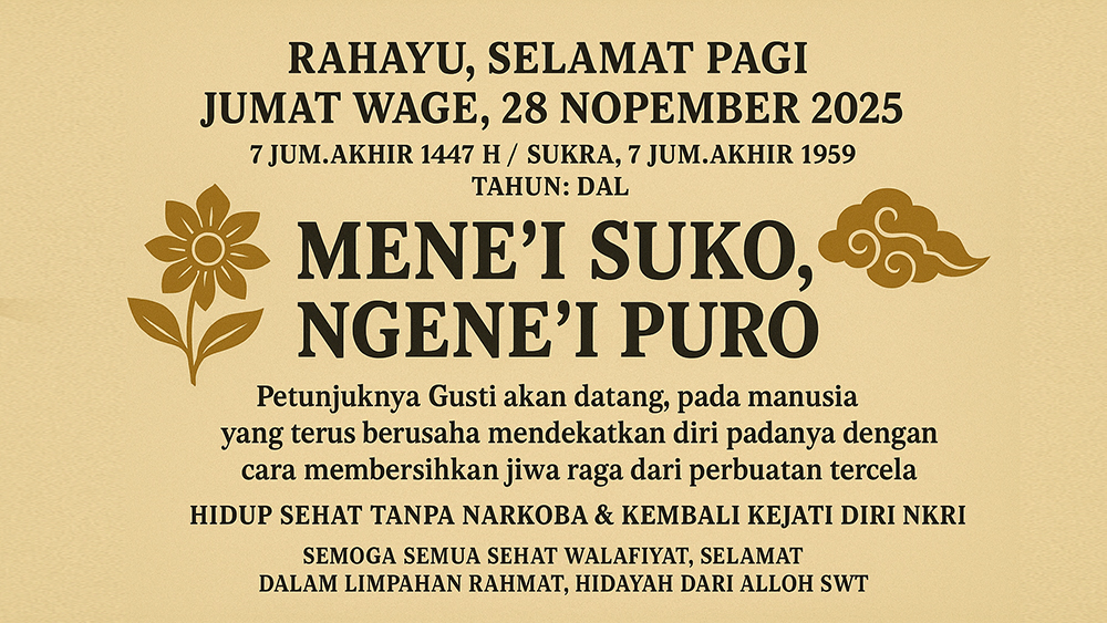 Makna hari Jumat wage tanggal 28 November 2025.