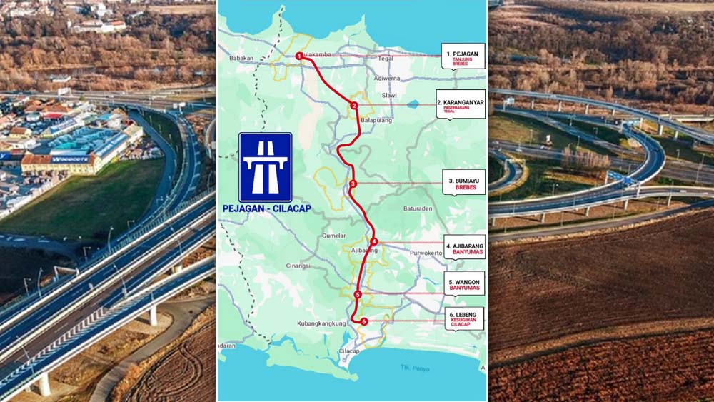 Tol Pejagan&ndash;Cilacap akan menghubungkan utara&ndash;selatan Jawa Tengah. Investasi Rp 27,2 triliun, panjang ~95 km, target konstruksi 2029.