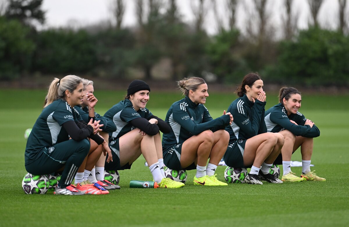 JUARA BERTAHAN: Arsenal Women bersiap hadapi FC Twente Women di ajang UWCL