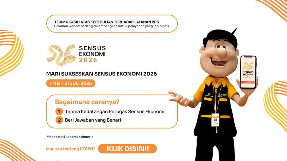 Situs dtsen.web.bps.go.id diisi poster Sensus Ekonomi 2026, bukan halaman pengecekan desil seperti biasa.