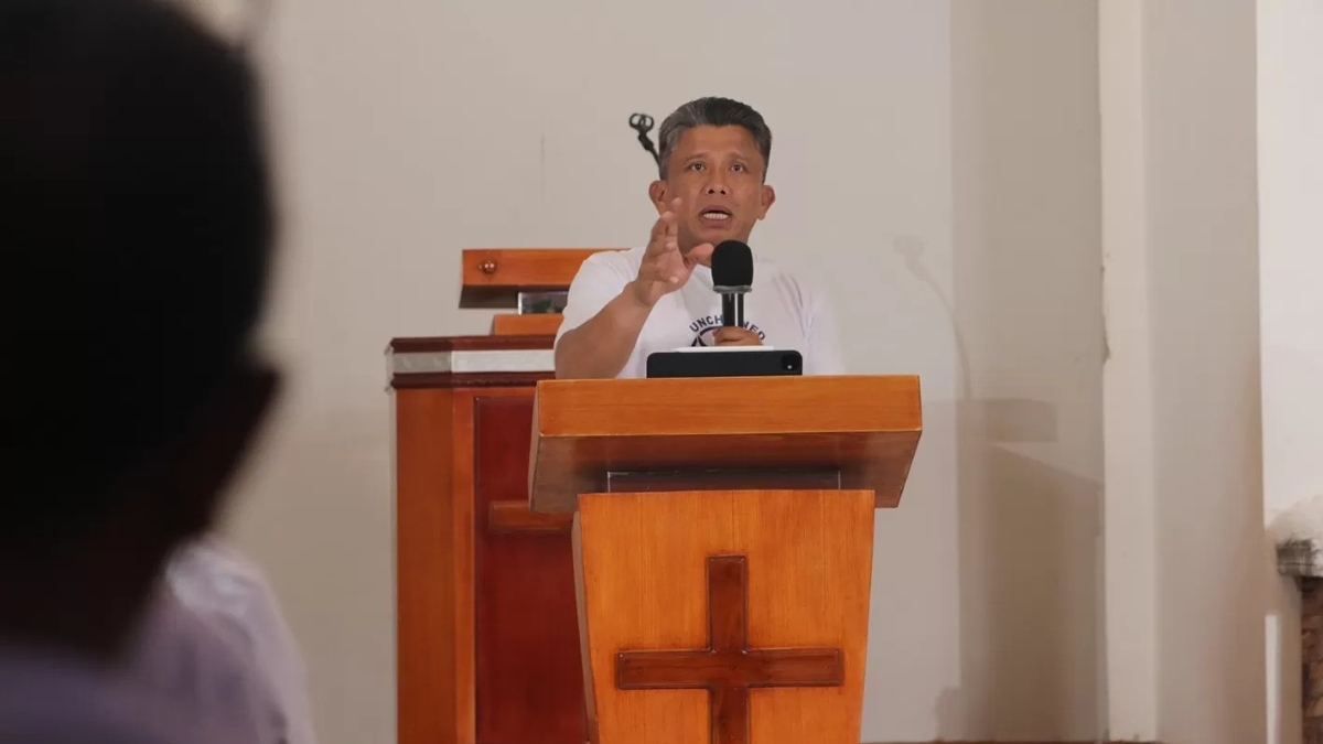 Ferdy Sambo saat kegiatan Praise and Worship di Lapas Cibinong.