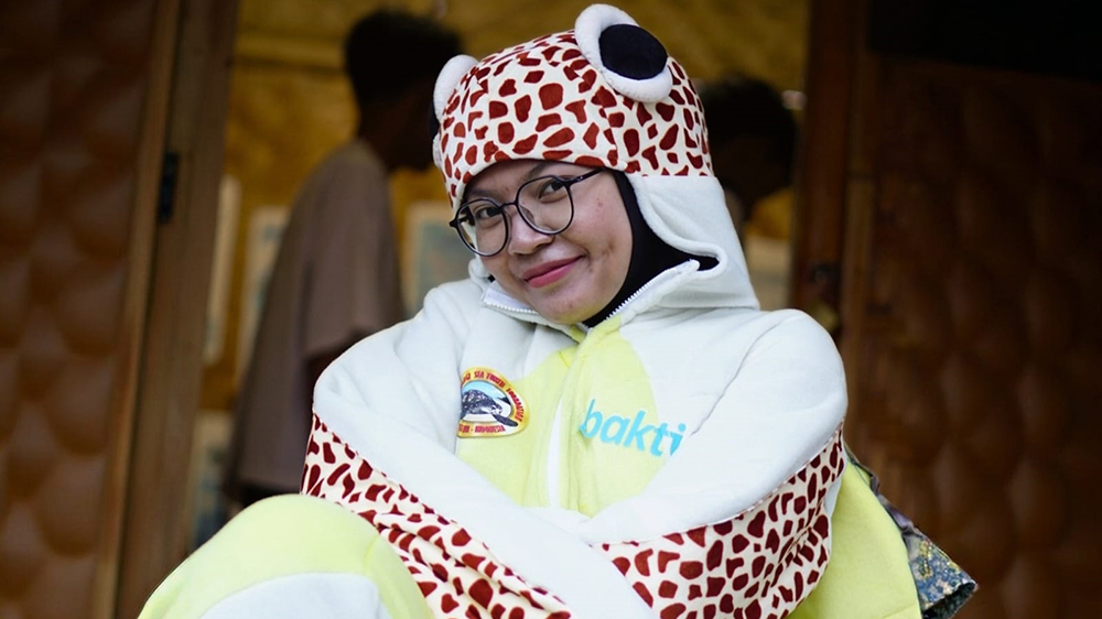 Maharani Valensya Nurma Yunita, siswi SMKN 1 Banyuwangi, jurusan Broadcasting dan Perfilman.