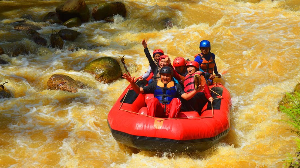 Arung Jeram Samir di Situbondo tawarkan rafting aman dan seru di jalur Pantura, panorama sawah, tebing cadas, dan harga terjangkau.