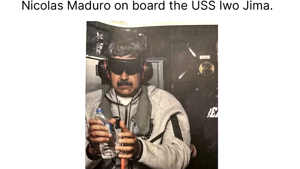 Foto Presiden Venezuela Nicolas Maduro sesaat setelah ditangkap militer AS.
