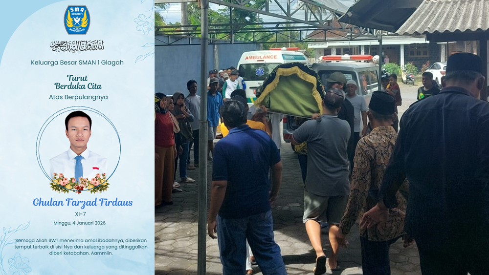 Pelajar SMAN 1 Glagah GF (16) tewas dalam kecelakaan di Jembatan Sasak Tambong Banyuwangi usai motor yang dikendarainya bertabrakan dengan mobil jenazah.
