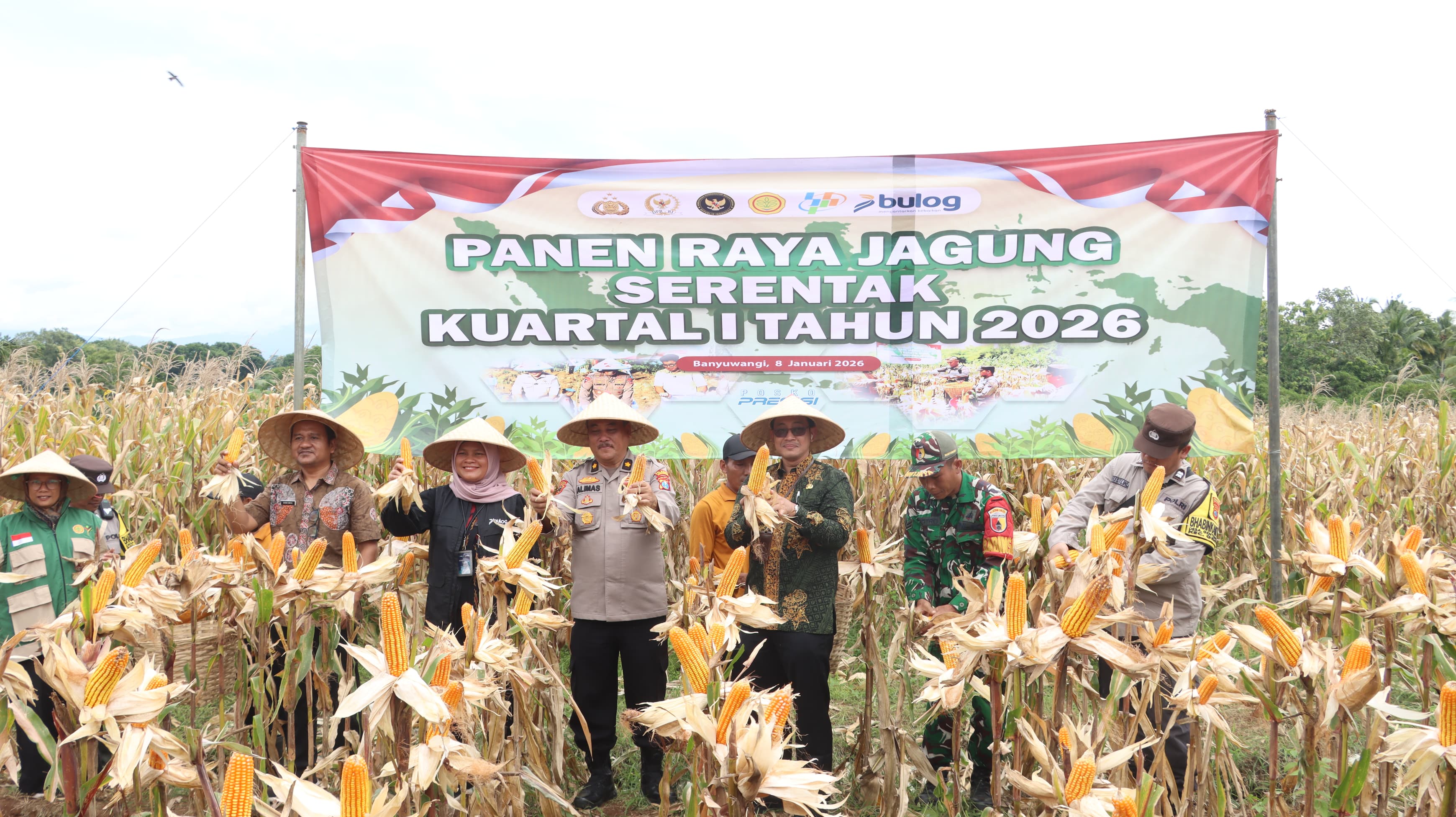 Polresta Banyuwangi gelar Panen Raya Jagung Kuartal I 2025 di Genteng.