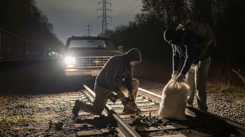 Kasus pencurian baut rel di Blitar.