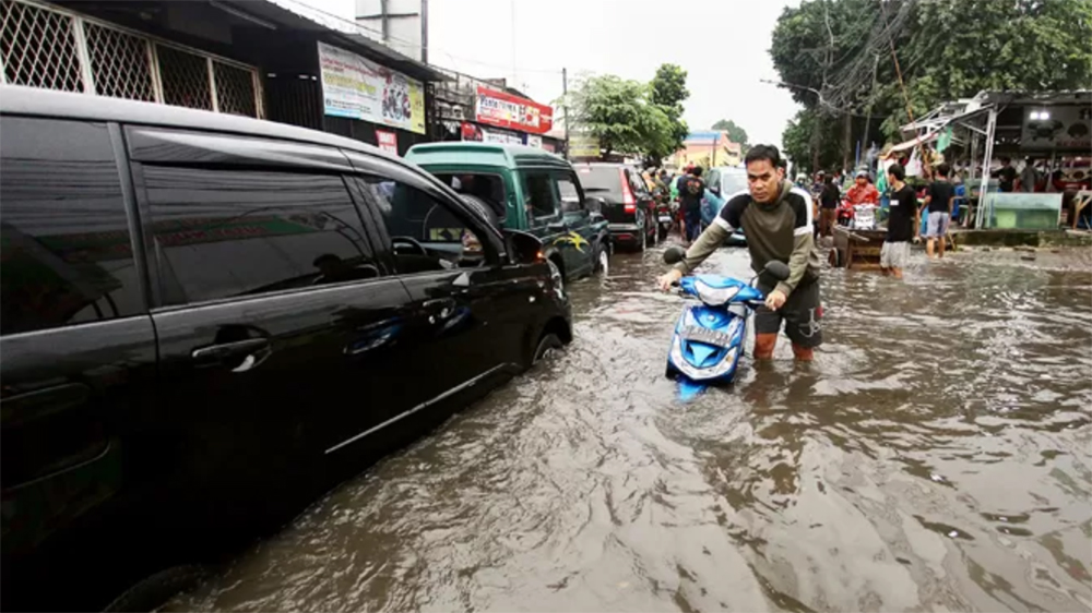 ILUSTRASI banjir Jakarta.