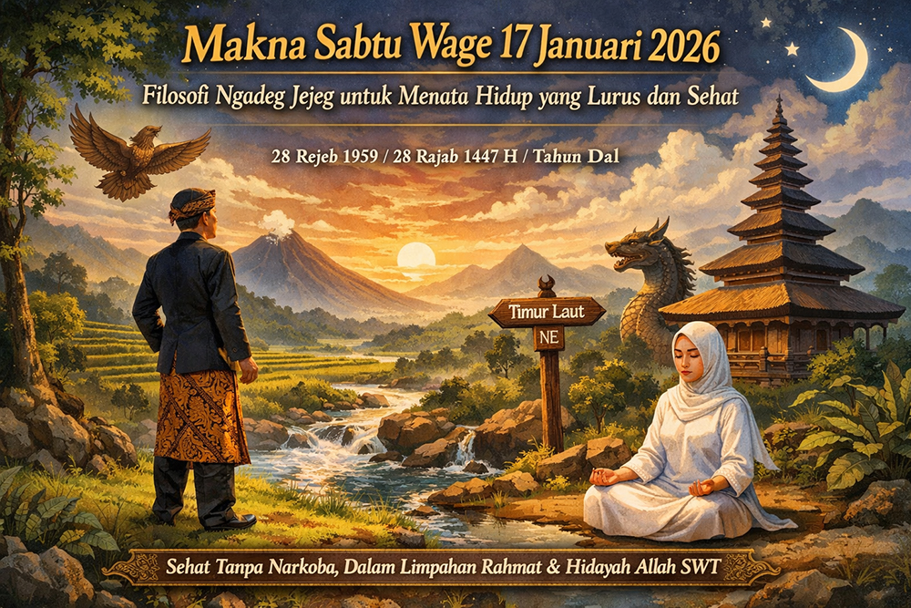 Makna Sabtu Wage 17 Januari 2026 dalam penanggalan Jawa, lengkap dengan neptu, wuku Tambir, filosofi hidup, dan pesan menjaga kesehatan.