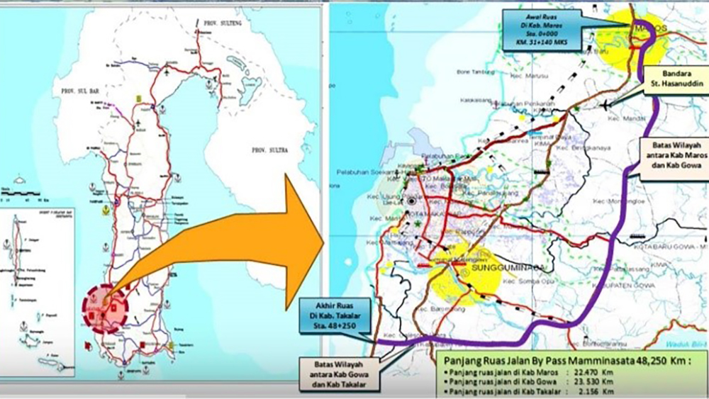 Proyek Jalan Tol Mamminasata masuk daftar KPBU Kementerian PUPR. Tol sepanjang 34,5 km ini menghubungkan Makassar, Maros, Gowa, dan Takalar.