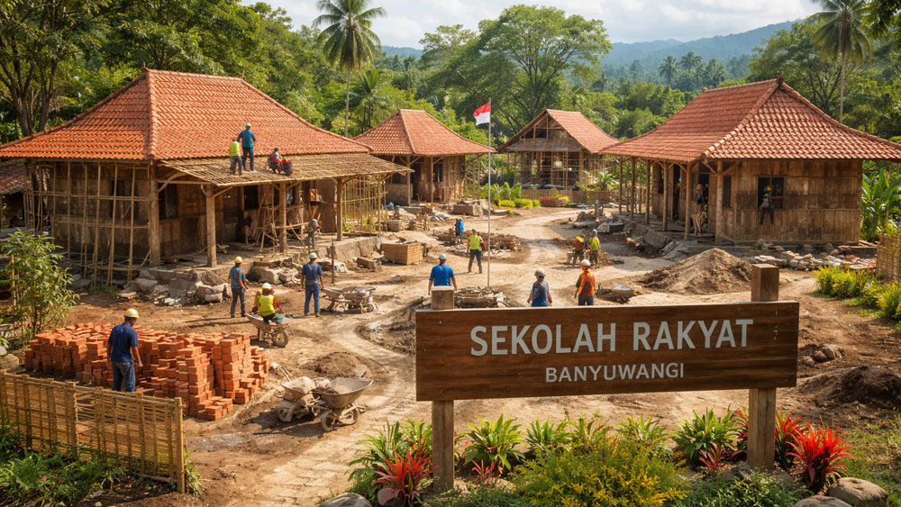 Ilustrasi pembangunan Sekolah Rakyat Banyuwangi