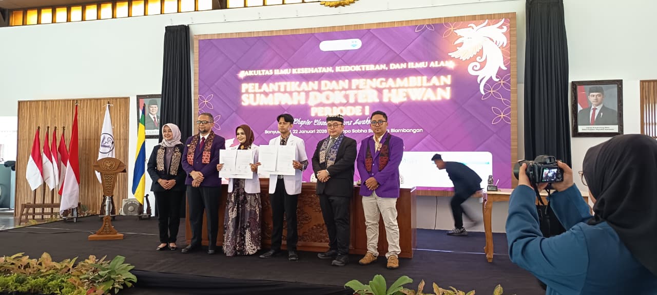 FIKKIA Unair Banyuwangi resmi meluluskan 27 dokter hewan angkatan pertama pada Kamis (22/1/2026).