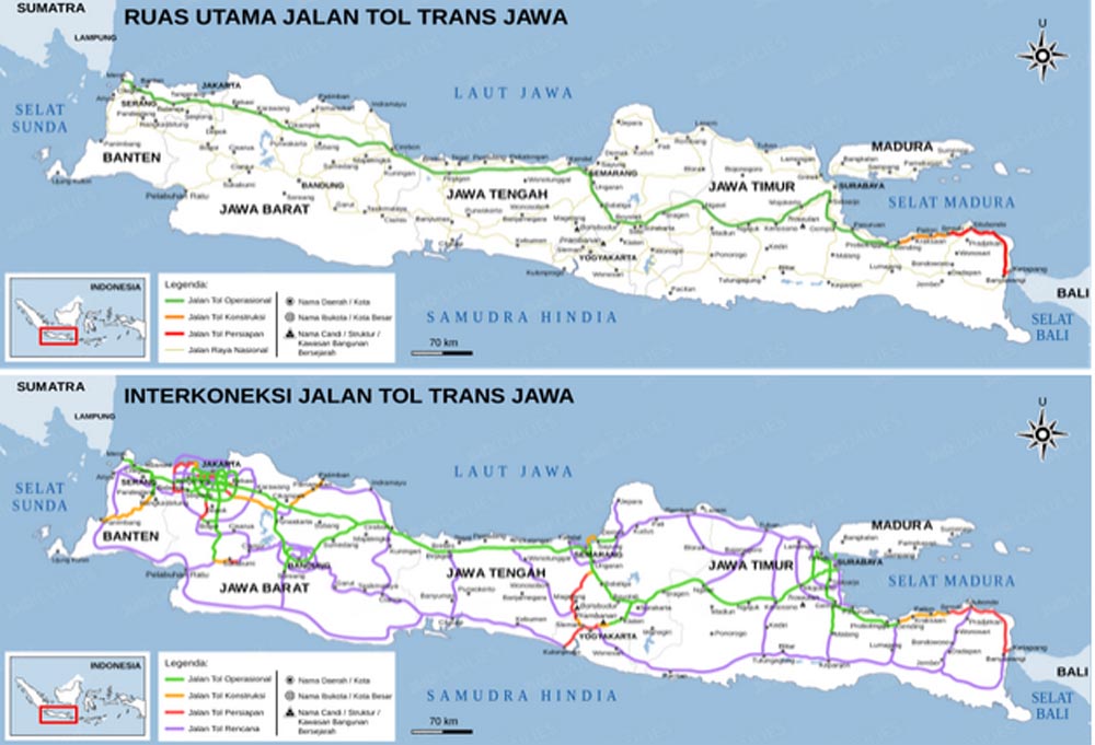 Jalan Tol Trans-Jawa menghubungkan Merak-Banyuwangi, 1.167 km, dorong mobilitas, investasi, pariwisata, dan konektivitas antarprovinsi.