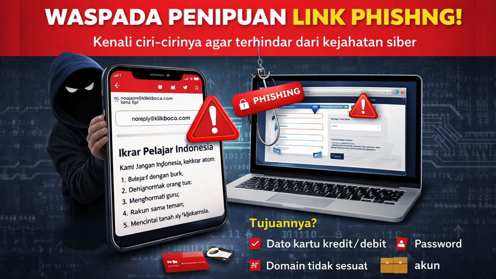 Link phishing marak disebar via WhatsApp dan email. Kenali modus, tujuan, serta ciri-cirinya agar terhindar dari penipuan digital.