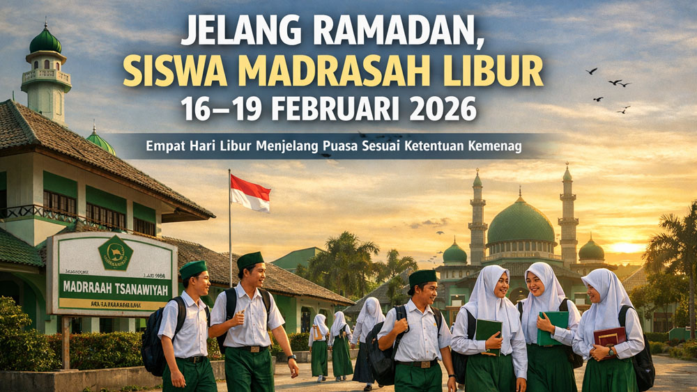 Menjelang Ramadan 2026, siswa madrasah di Banyuwangi libur selama empat hari mulai 16&ndash;19 Februari sesuai ketentuan Kemenag.