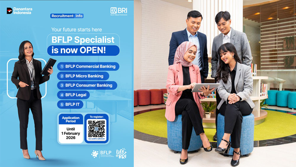 BRI membuka BRILiaN Future Leader Program Specialist 2026 untuk fresh graduate. Ada lima jalur strategis, pendaftaran hingga 1 Februari 2026