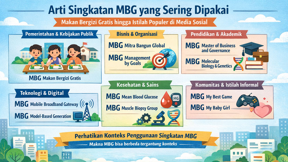 Singkatan MBG punya banyak arti. Mulai dari Makan Bergizi Gratis, bisnis, pendidikan, kesehatan, hingga istilah populer di media sosial.