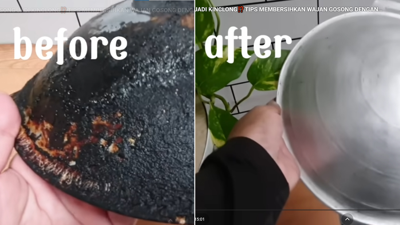 Kerak hitam di bawah wajan sulit dibersihkan? Coba trik dua bahan dapur ala YouTuber Zulaikha Pratiwy. Wajan kinclong lagi tanpa beli baru.