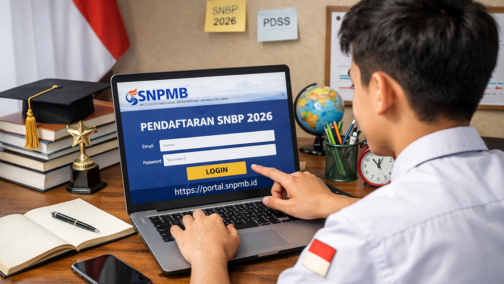 Ilustrasi siswa mendaftar SNBP 2026. Simak jadwal lengkap, jam pendaftaran, syarat peserta, hingga cara daftar di portal SNPMB.