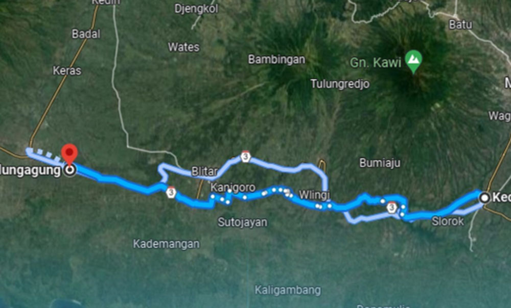 Ilustrasi ruas tol Kepanjen-Tulungagung.