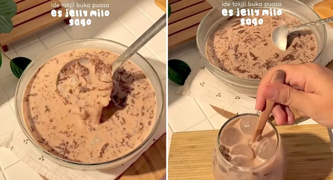 MENYEGARKAN : Es jelly Milo sago viral di media sosial ini cocok untuk berbuka puasa
