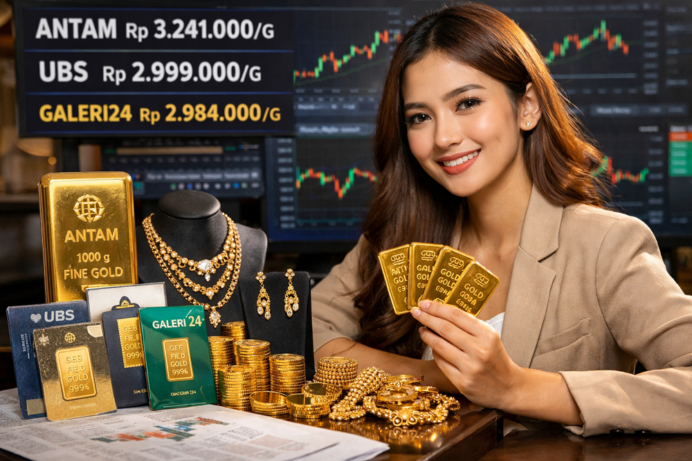 Ilustrasi harga emas.