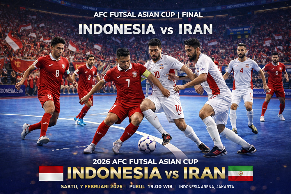 Timnas Futsal Indonesia lolos ke final Piala Asia Futsal 2026 usai menyingkirkan Jepang. Garuda siap menantang Iran di partai puncak.