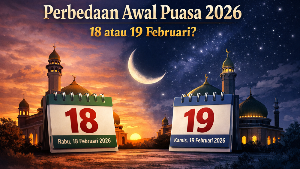 Awal Ramadan 1447 Hijriah atau puasa 2026 berpotensi tidak seragam. BRIN memprediksi puasa bisa dimulai 18 atau 19 Februari.