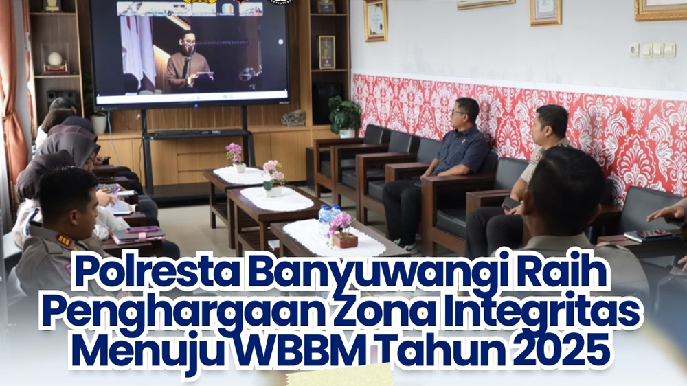 Kementerian PANRB mengganjar piagam penghargaan WBMM kepada Polresta Banyuwangi.