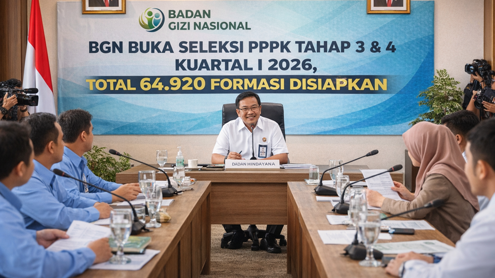 BGN buka seleksi PPPK tahap 3 dan 4 kuartal I 2026 dengan 64.920 formasi. Simak syarat, dokumen, dan cara daftar di SSCASN.