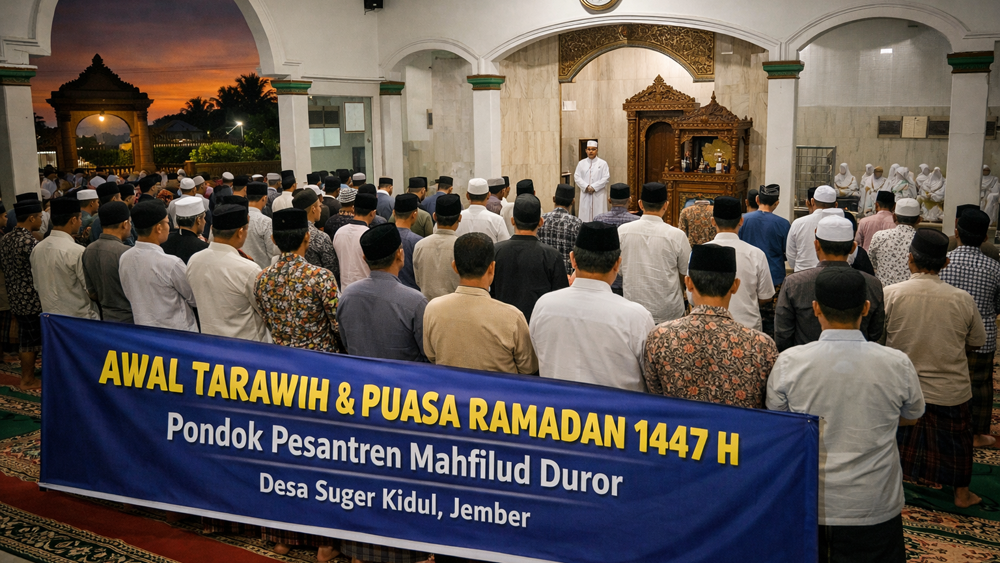 Warga Suger Kidul Jember mulai Tarawih malam ini, 16 Februari 2026. Besok Selasa 17 Februari sudah puasa Ramadan 1447 H.