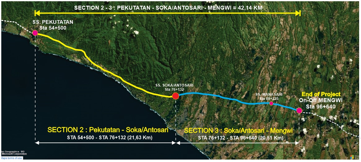 Rencana rute jalan Tol Gilimanuk-Mengwi berdasarkan foto yang dirilis di laman simpulkpbu.pu.go.id