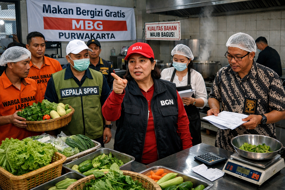 BGN wajibkan dapur MBG Purwakarta serap sayur binaan Lapas. SPPG yang menolak terancam ditutup dan disanksi tegas.