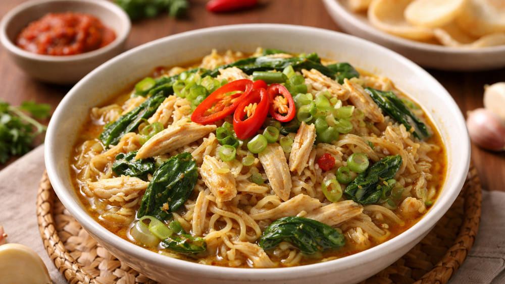 Resep mie nyemek ayam suwir gurih pedas untuk menu buka puasa. Simak bahan, cara membuat, dan tips agar makin nikmat.
