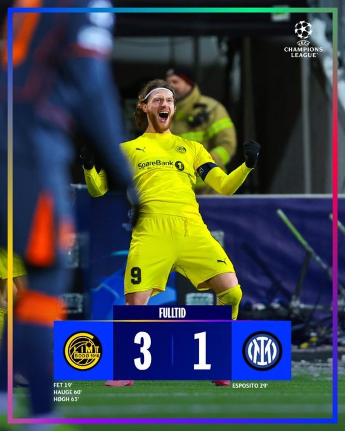 MENANG: Bodo/Glimt menang atas Inter Milan