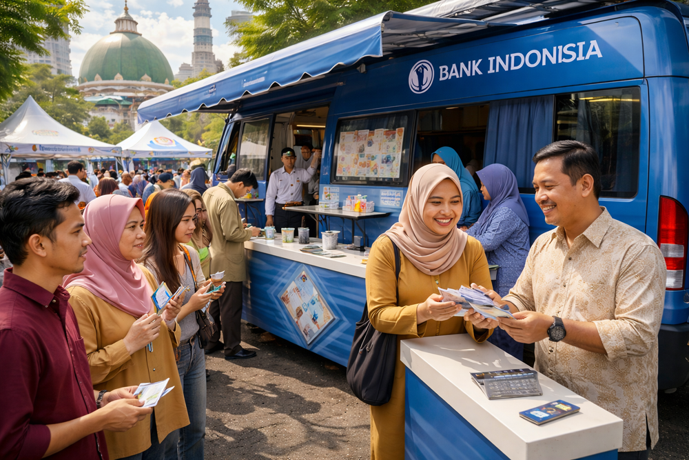 Jadwal penukaran uang baru BI 2026 di Jawa Timur dan Surabaya lewat pintar.bi.go.id, lengkap lokasi kas keliling dan bank resmi.