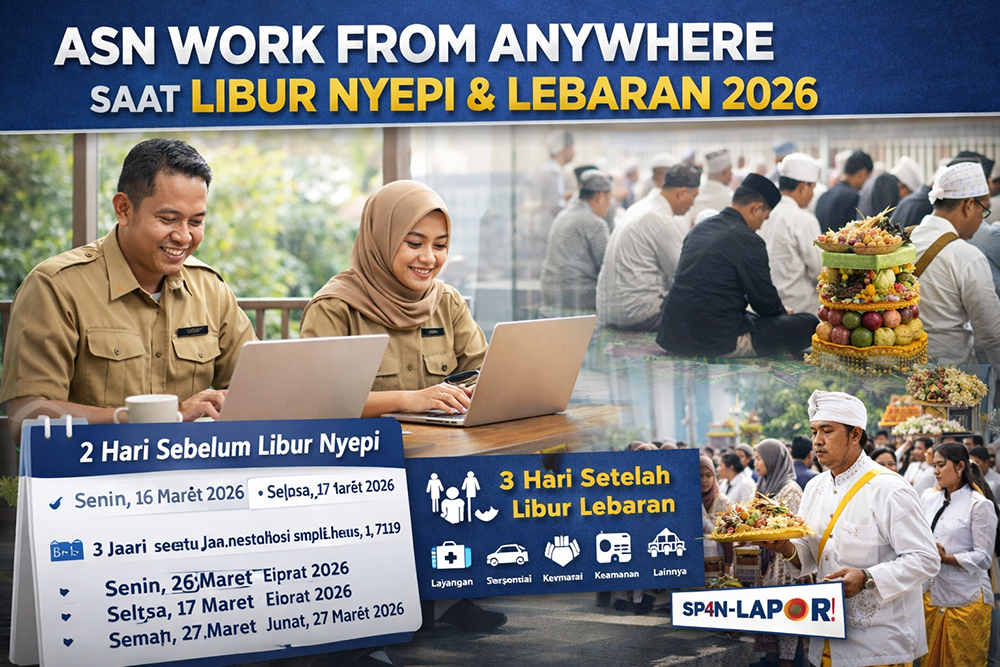 Pemerintah terapkan WFA ASN saat libur Nyepi dan Lebaran 2026. Simak jadwal resmi, aturan kerja fleksibel, dan layanan publik tetap berjalan.