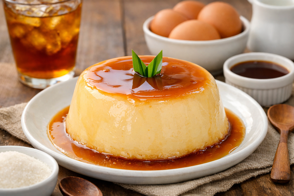 Resep puding telur kukus lembut untuk menu buka puasa Ramadan. Praktis, manis gurih, cocok jadi takjil sehat keluarga.
